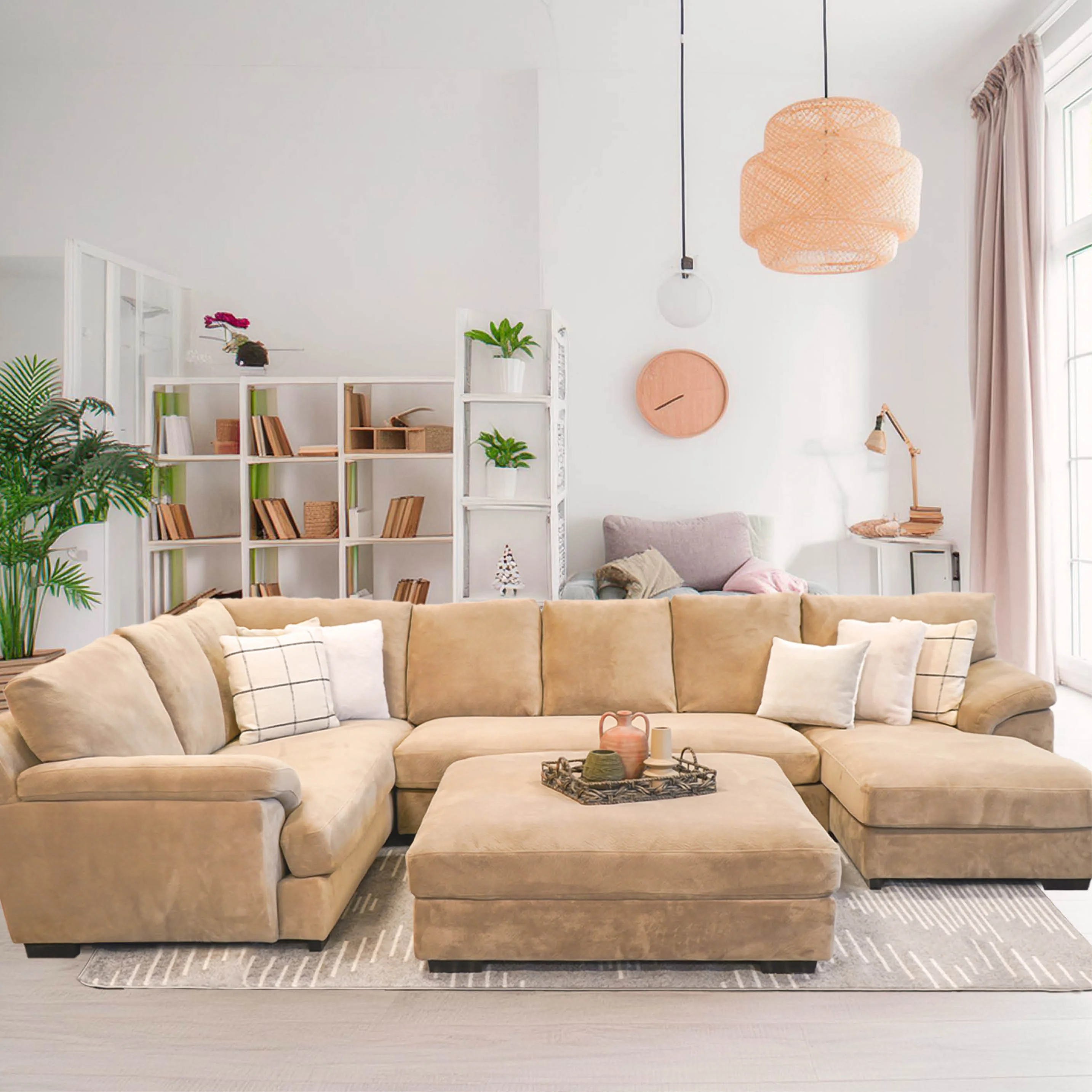 Barbados Tan oversized plush sectional - Image 3