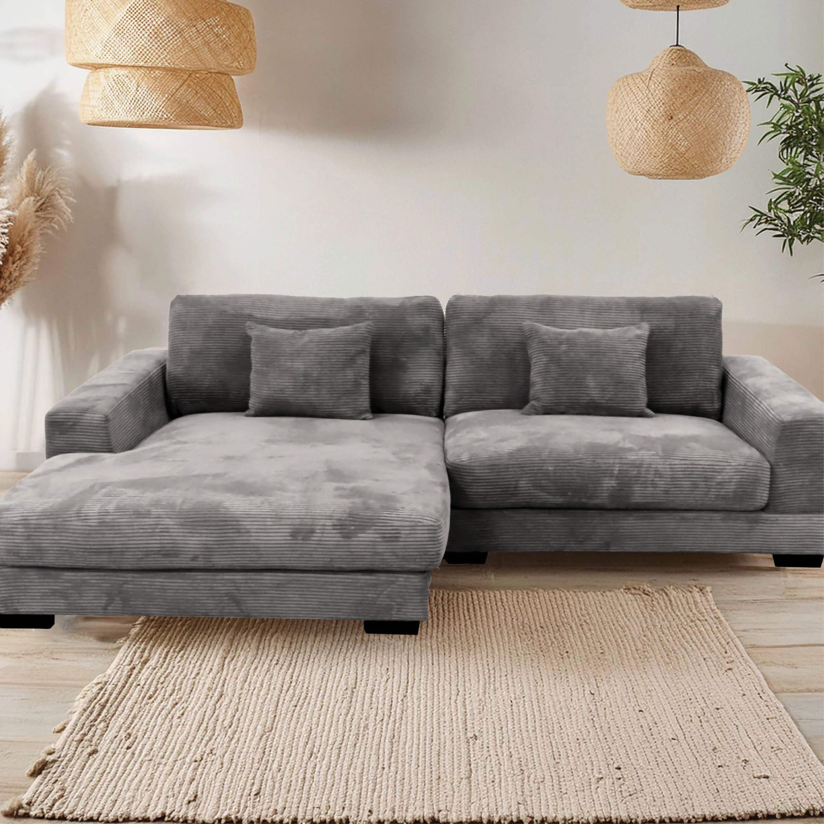 Goodnight Gray 2 piece reversible sofa-chaise - Image 3