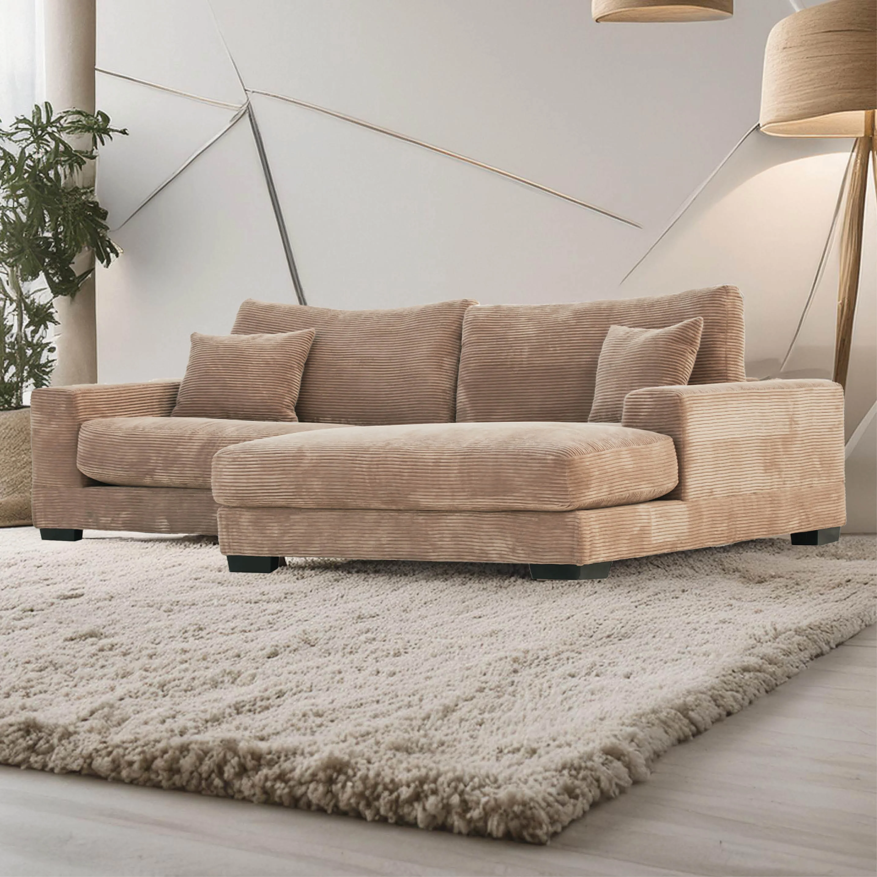 Goodnight Tan 2 piece reversible sofa-chaise - Image 3