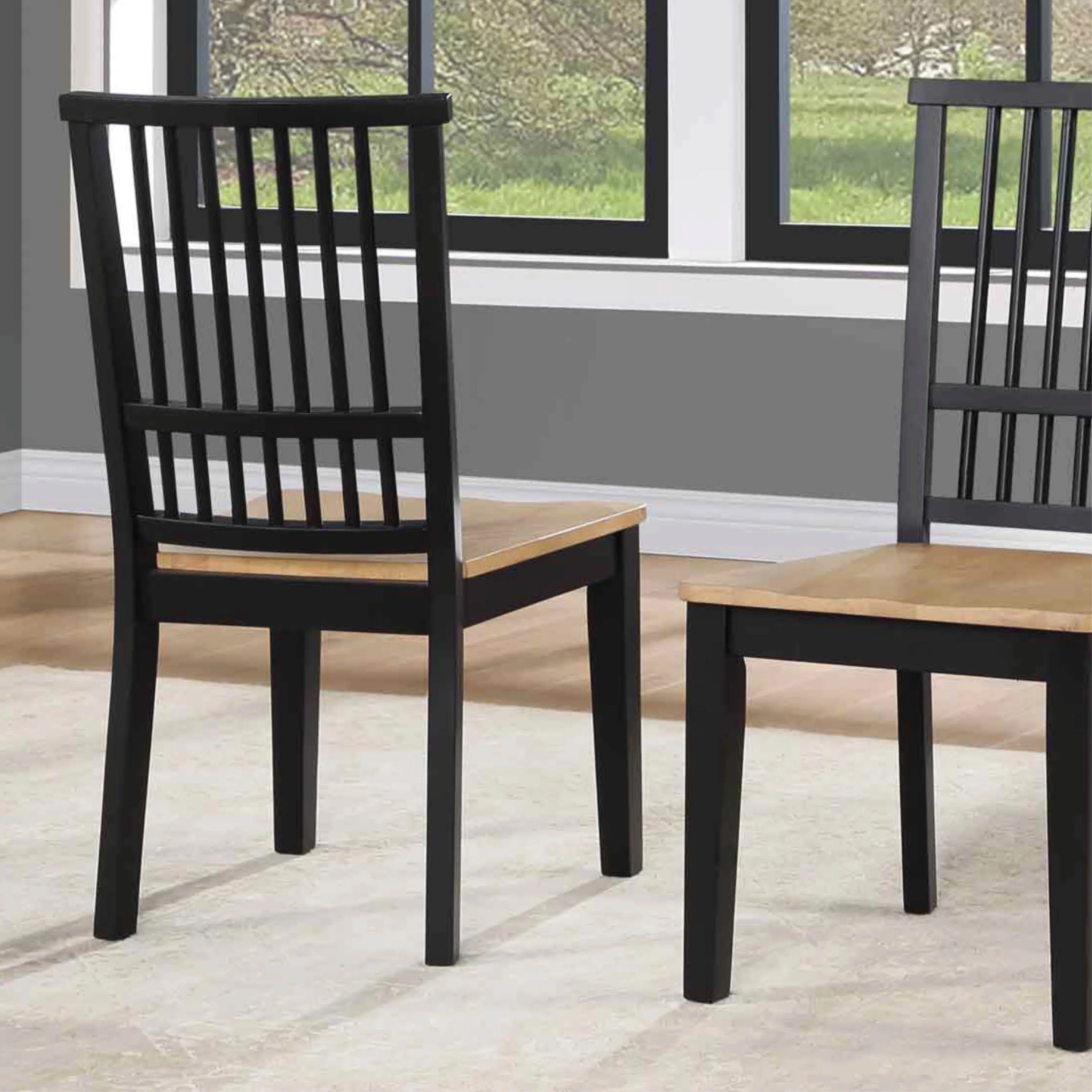Modern farmhouse 5 piece round dining set - Image 3